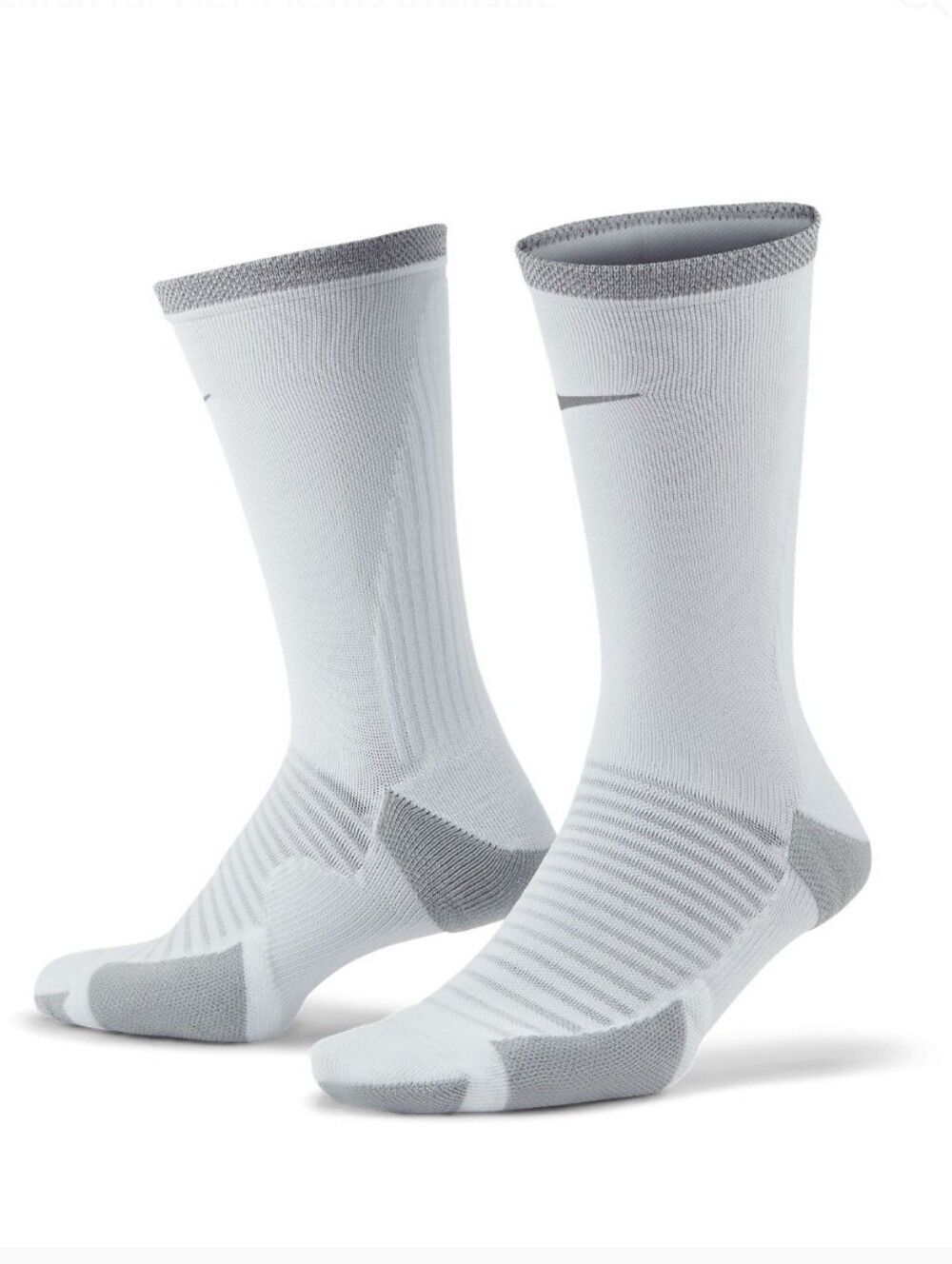 Bundle Nike Spark Cushioned Crew Running White/Reflective Silver Socks (2 Pair)